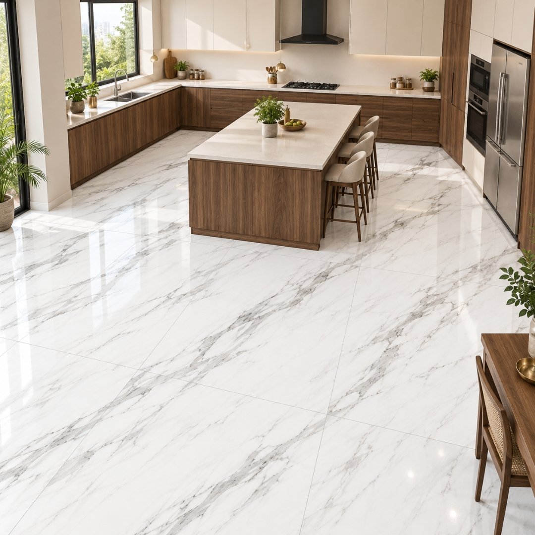 AL Aravliy White Marble & Stone Kitchen Tiles - My Home Studio